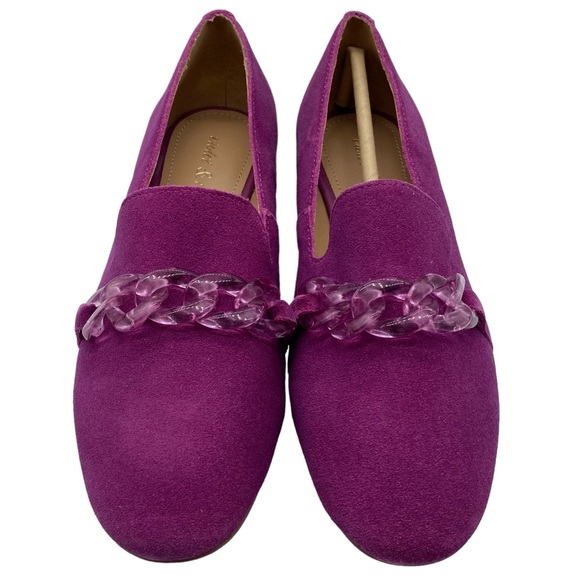 Violet & Red Leather Loafers Simone Fuschia Pink Leather Suede Slip On Size 6 - Picture 4 of 11